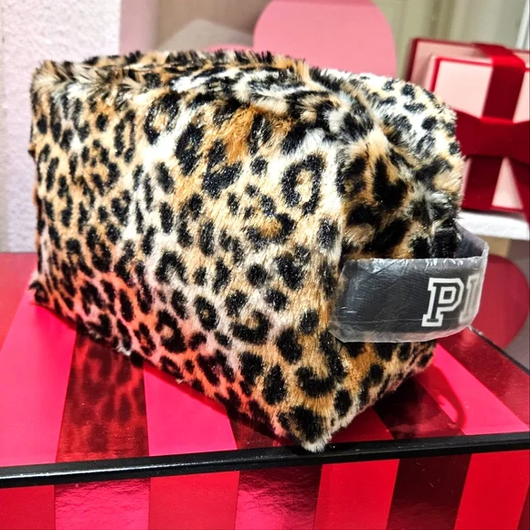 VICTORIAS SECRET LEOPARD 3 PIECE MULTI-USE COSMETIC/MAKEUP BAGS TOTE NWT